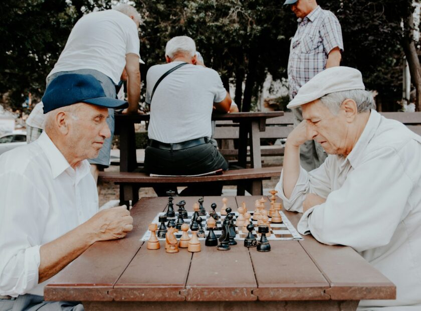 two men playing chess